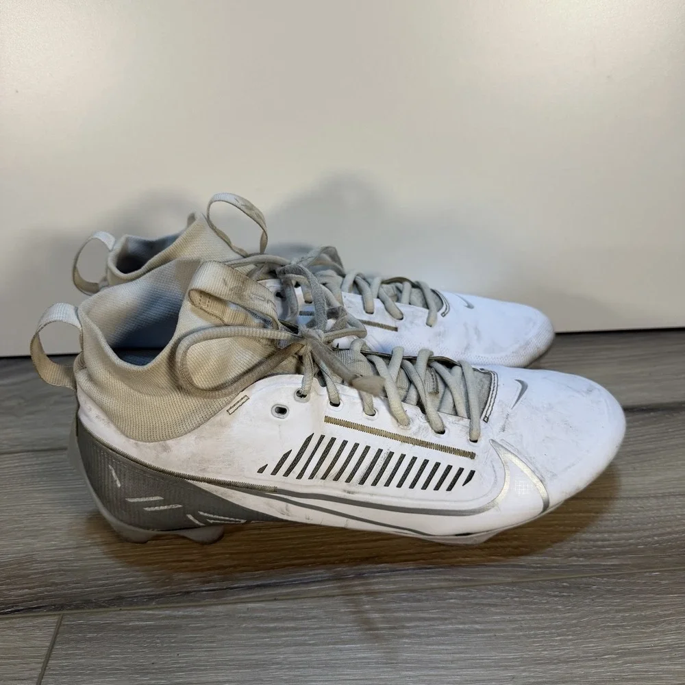 Nike Vapor Edge Pro 360 2 Football Cleats White Silver‎ Men's Size 12 DA5456-102
